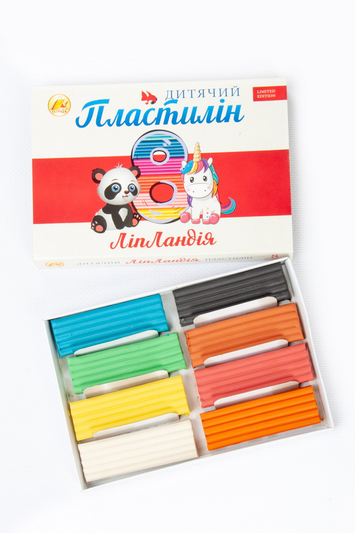 Пластилін дитячий, 8 кольорів, 160 грам
